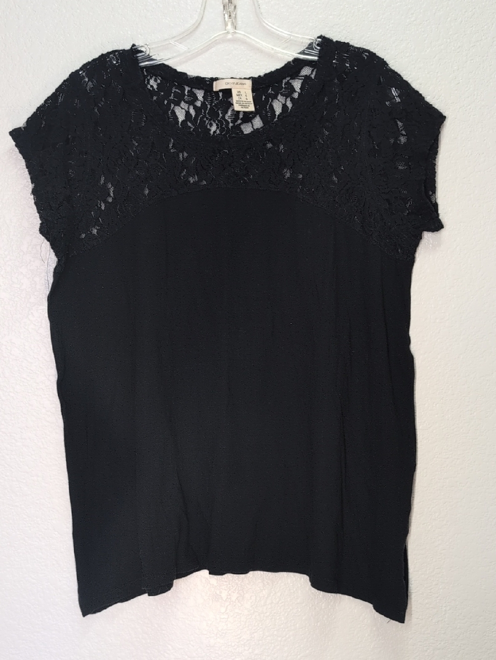 DKNY JEANS | Womans | Black Lace Short Sleeve